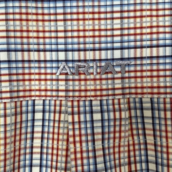 ARIAT Men’s Pro Series Long Sleeve Western Shirt Medium Cream Blue Rust - Picture 7 of 8
